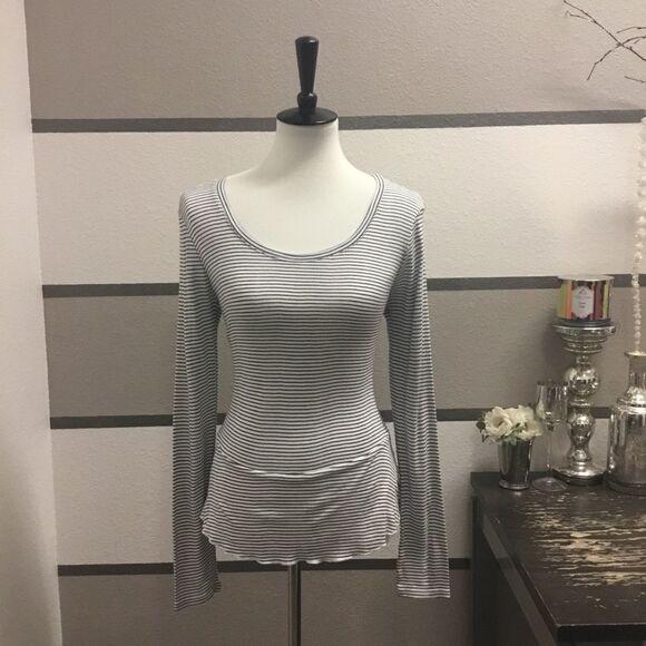Splendid Striped Peplum Blouse - Picture 1 of 3